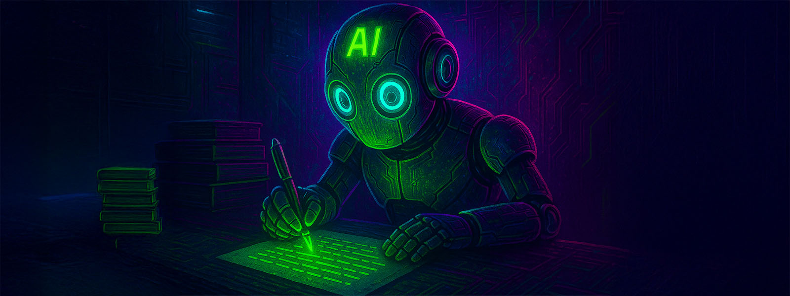 Roboter schreibt Text